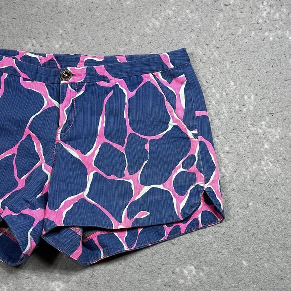 Lilly Pulitzer Adie Shorts Womens Size 0 Blue Tiki Pink Style 20948 100% Cotton - Picture 4 of 14